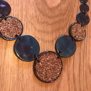 6/$20 Glitzy Adjustable Length Necklace with Gold, Copper, and Pewter Tones